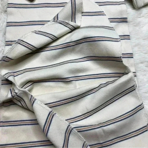 Colored Organics Gown Long Sleeved Adjustable  Tie Bottom Cream Stripes 0-3M - Picture 9 of 16